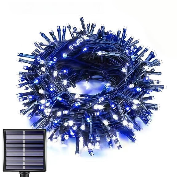 Multicolor Solar String Lights, 4th of July Decorations LED Patio Lights with 8 Modes, 39.37 ft