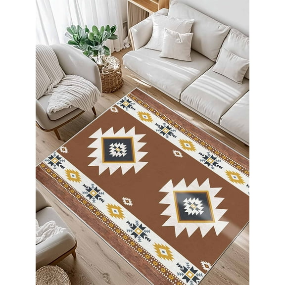 Multicolor Southwest Area Rug for Bedroom 5x7 Ft Boho Geometric Tribal Style Super Soft fuzzy Throw Rug Non-Slip Fluffy Plush Indoor Floor Carpet for Living Room Nursery Home Decor