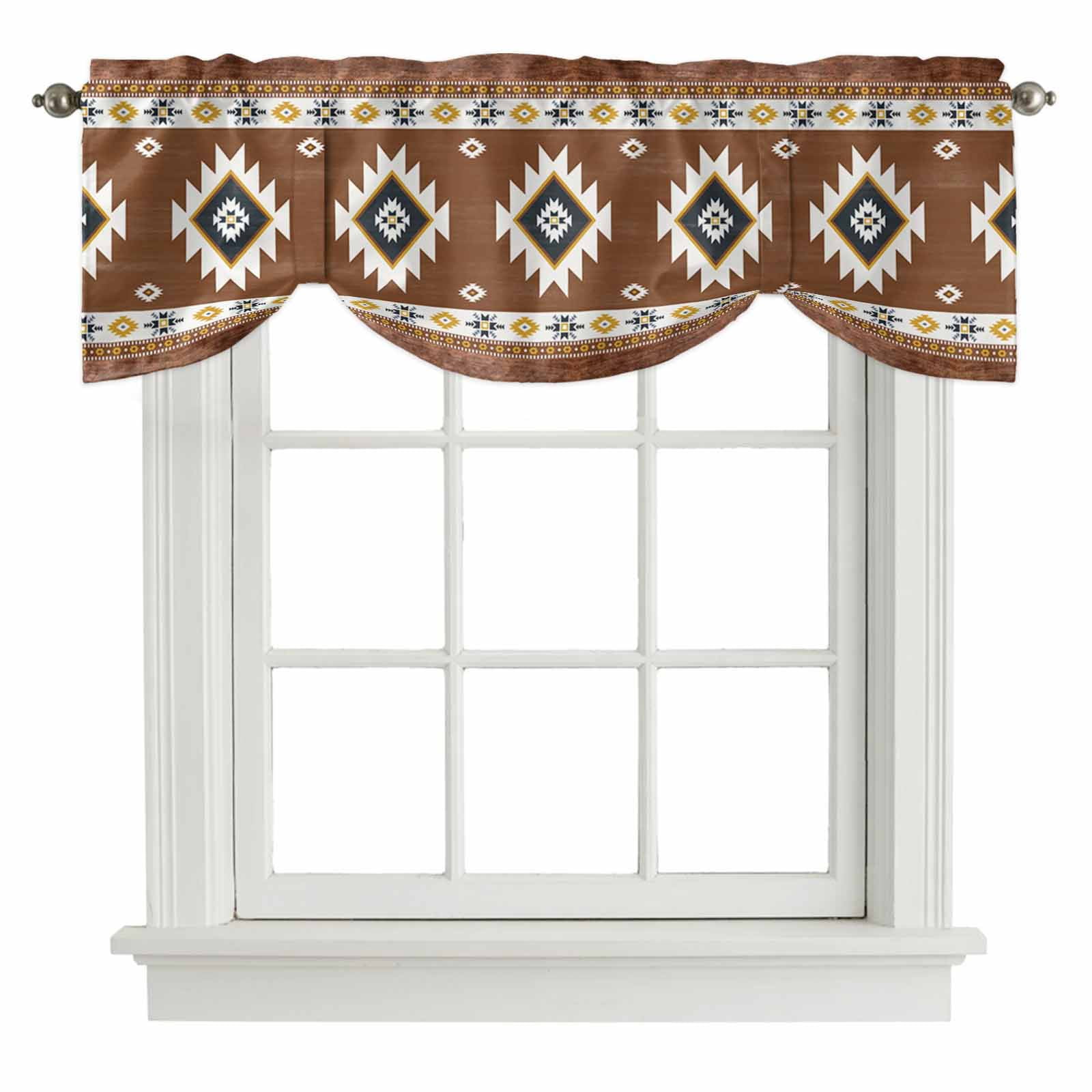 Multicolor Valance Multicolor Southwest Tie Up Valance for Windows Boho Geometric Tribal ...