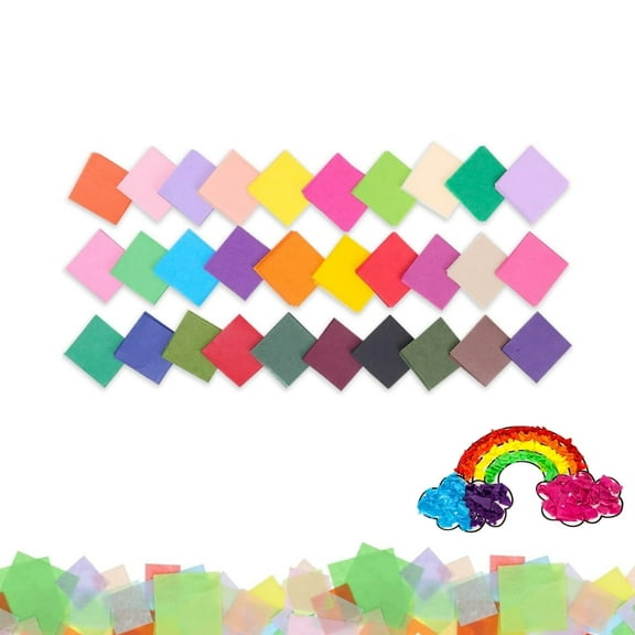 Multicolor Squares Paper,30 Assorted Colors Art Rainbow Tissue Paper,QZS 2x2inch Multicolor Tissue Mosaic Squares for Arts Craft Classroom DIY,6000Pcs