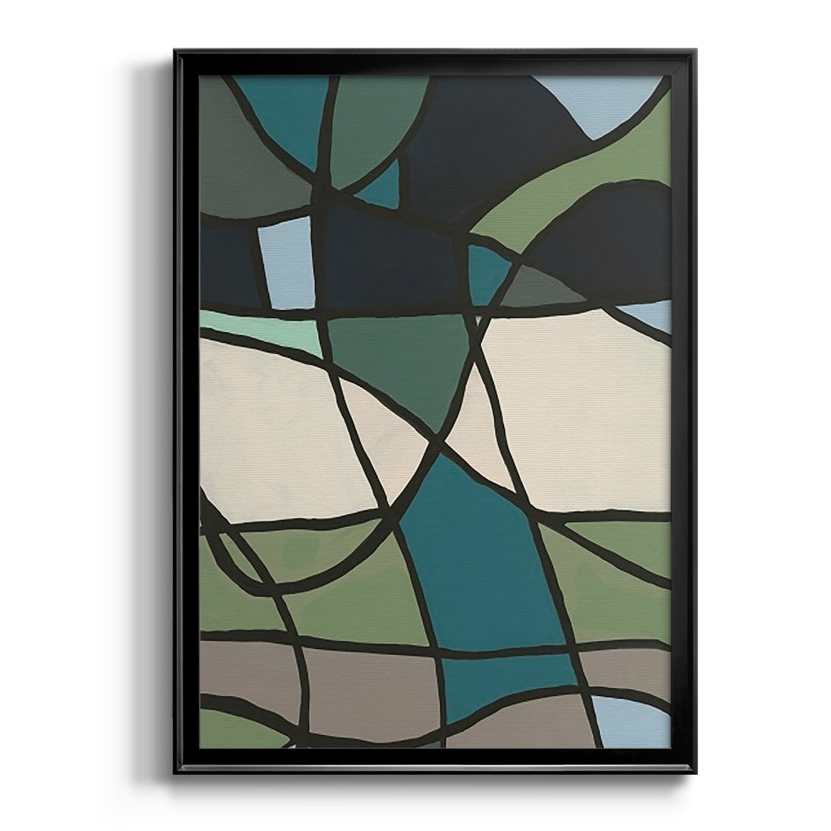 Multicolor Stained Glass I Premium Framed Print, in Gold, Black, or Silver - Ready to Hang