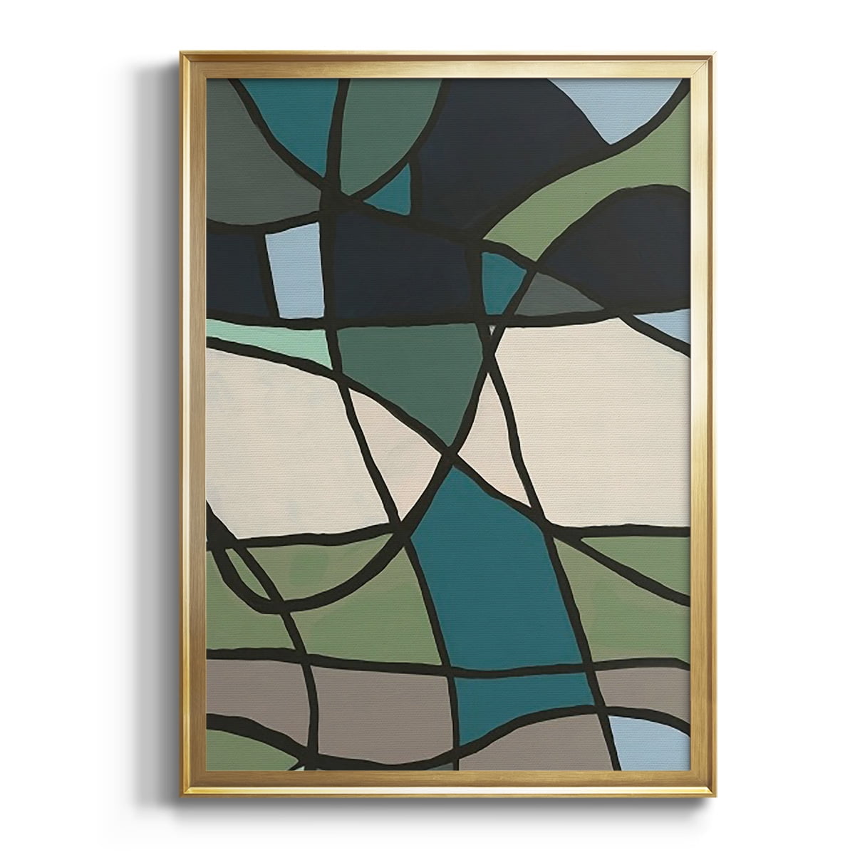 Multicolor Stained Glass I Premium Framed Print, in Gold, Black, or Silver - Ready to Hang
