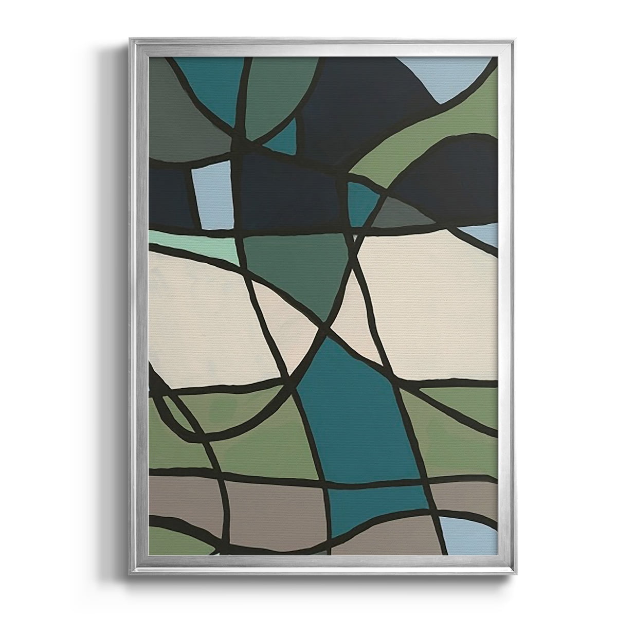 Multicolor Stained Glass I Premium Framed Print, in Gold, Black, or Silver - Ready to Hang