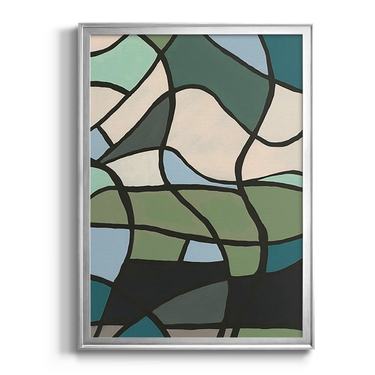 Multicolor Stained Glass II Premium Framed Print, in Gold, Black, or Silver - Ready to Hang