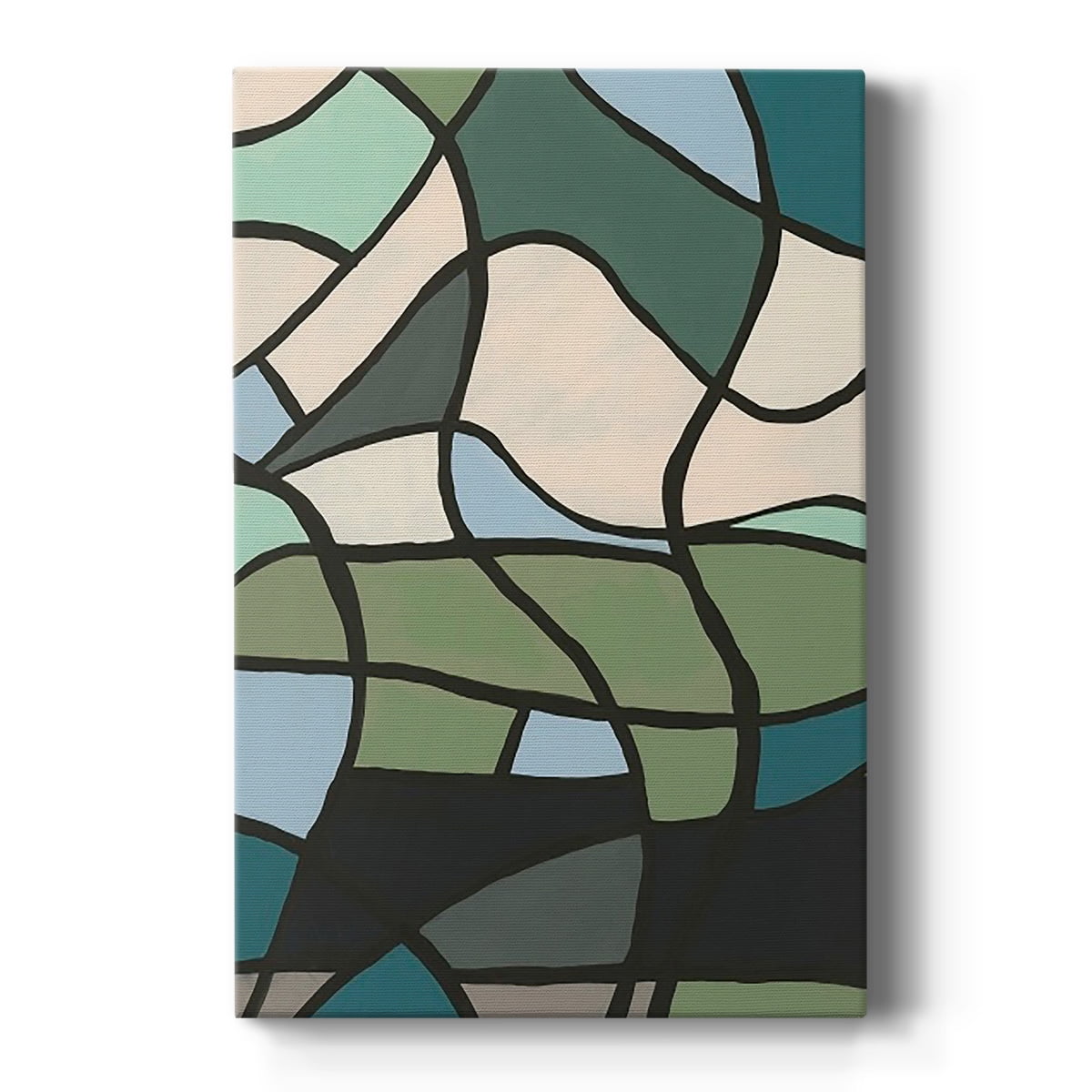 Abstract Multicolor Stained Glass Canvas Art - 38" x 38"