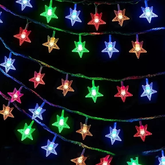 Multicolor Star String Lights, 19.7 Ft 40LED Battery Powered Color Changing Twinkle Star Fairy Lights, Waterproof LED Star Lights for Christmas Wedding Bedroom Indoor Outdoor Party Decor