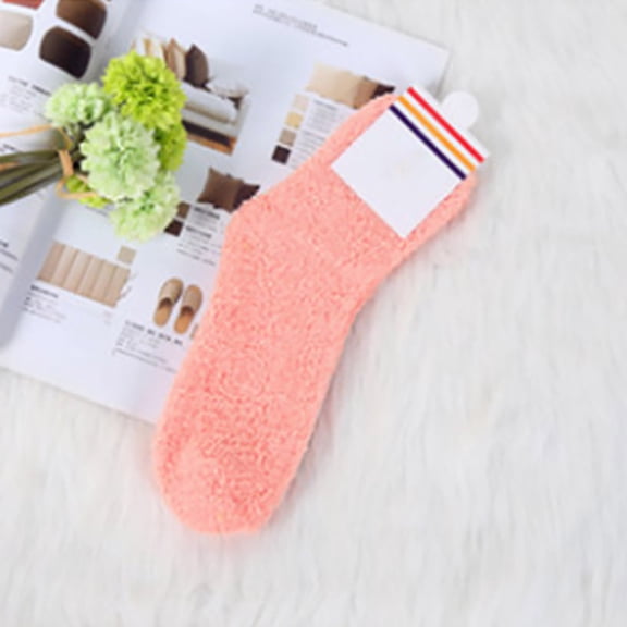Multicolor Stockings Women Fuzzy Fluffy Cozy Slipper Socks Warm Soft Winter Plush Home Sleeping Socks