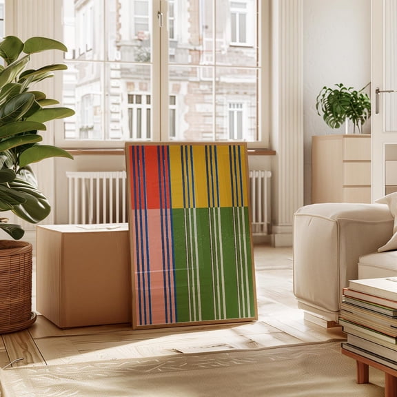 Multicolor Striped Abstract Wall Art Print, Unframed Paper Poster 8x10in