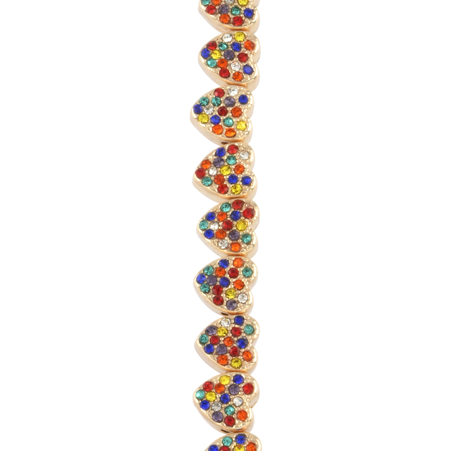 Multicolor Studded Heart Beads - 8mm by Bead Landing 16pc