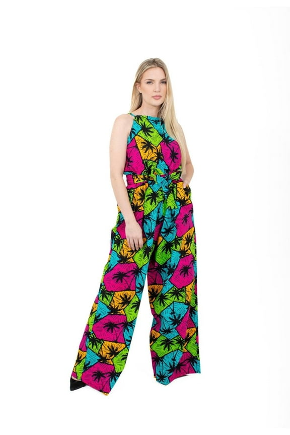 Multicolor Summer Ankara African Print Palazzo Women's Jumpsuit