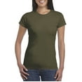 thumbnail image 1 of Multicolor T Shirts for Women's Basic Cotton Crew Neck Slim Fit Tee Tunic Length T Shirt Fashion Clothing, 1 of 3