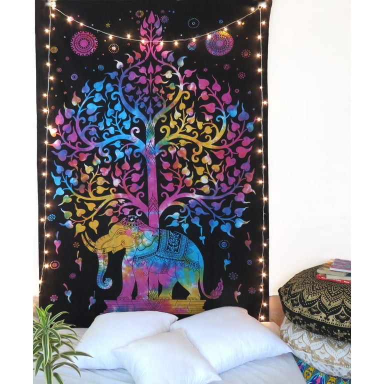 Tie dye elephant tapestry hot sale