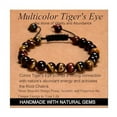 thumbnail image 1 of Multicolor Tiger's Eye s- Vitality and Abundance - Handmade Yoga Natural Stone Crystal Healing Power Energy Gifts for Unisex Adult Bracelet Macrame Adjustable, 1 of 2