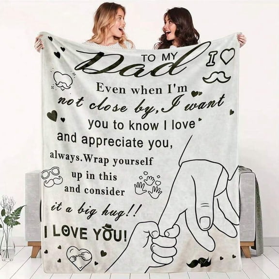 Multicolor To My Dad Fleece Throw Blanket With Heartfelt Message For Fathers Day Gift
