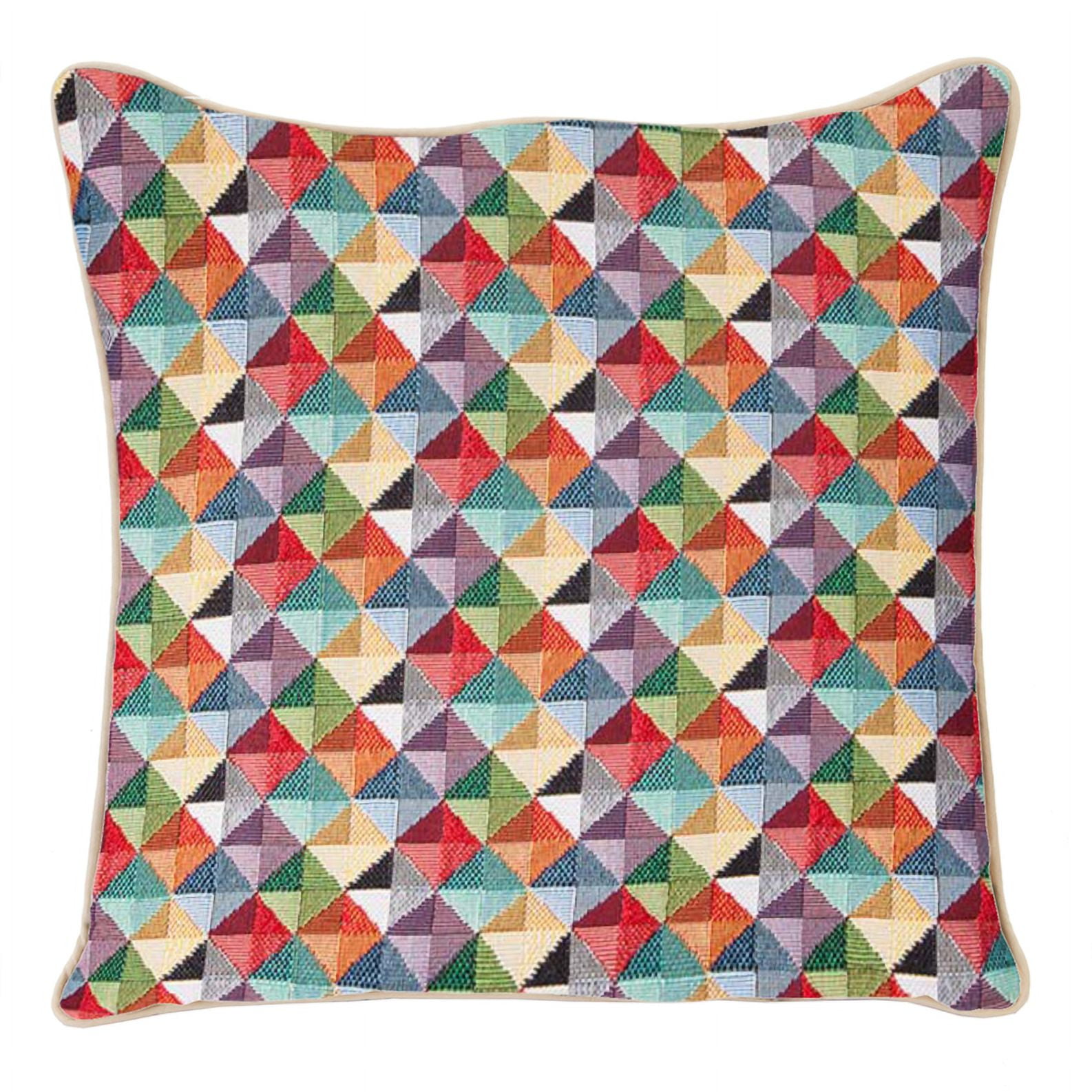 Multicolor Geometric Pattern 18" Polyester Throw Pillow