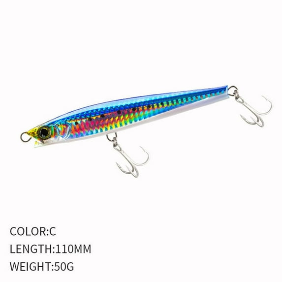 Multicolor Useful Tackle Outdoor Winter Fishing Minnow Lures Fish Hooks Sinking Pencil Sinking Minnow Baits COLOR C