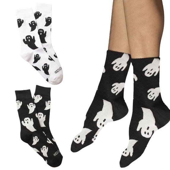 Multicolor Warm Thick Sleeping Socks Halloween Socks Polyester-Cotton Blend Novelty Funny Halloween Low Cut Crew Socks for Spooky Horror Party Favors One Size