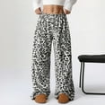 thumbnail image 1 of Multicolor Wide Leg Sweatpants Women Leopard Print Pants High Waisted Baggy Trousers Fuzzy Pajama Sleepwear Fashion Clothing, 1 of 5