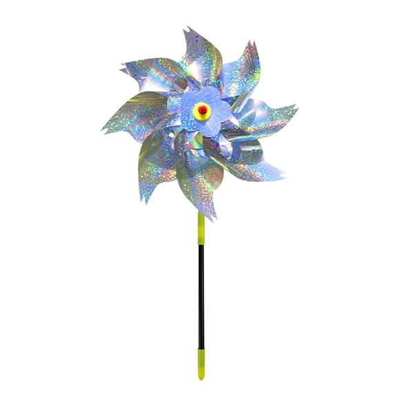 Multicolor Windmill for Garden Decoration, ZzCityTK Thickened Plastic Windmill with Shiny Foil Design, DIY Toy Windmill for Outdoor Party Wedding Carnival Gift