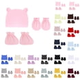 thumbnail image 1 of Multicolor Women Beanie Warm Winter Hats Boy's 0-12 Months Hat Mittens And Socks Set Polyester Unisex Windproof Stretchy Knit Double Layer Cuffed Cap One Size, 1 of 3