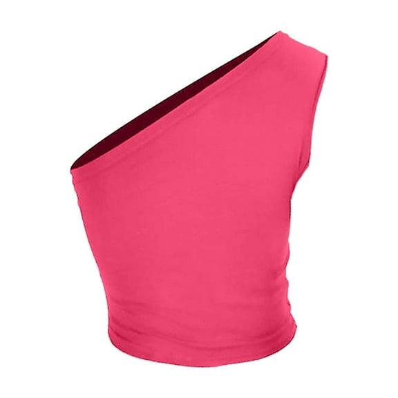 Multicolor Womens Blouses Women's Sleeveless One Shoulder Top Sexy Crop Top Fashionable T Shirt Sports Bra Summer Tops for Women