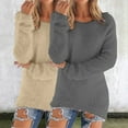 thumbnail image 1 of Multicolor Womens Fall Tops Women's Fashionable Long Sleeve Pullovers Loose Fuzzy Jumper Sweater Sweaters for Women, 1 of 6
