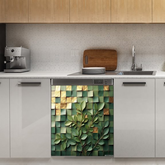 Multicolor Wood Wall Art Dishwasher Magnet Cover Decorative Sticker for Home Cabinet Kitchen 23" x26"