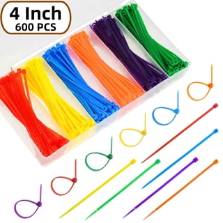 300-Pack 8-Inch Multi-Color Cable Zip Ties - 18 Lb Tensile Strength, Assorted Colors, Heavy Duty