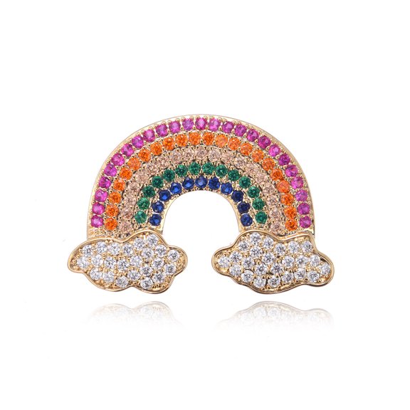 Multicolor Zirconia Rainbow Brooch For Jewelry Holiday Dancing Party Ceremony