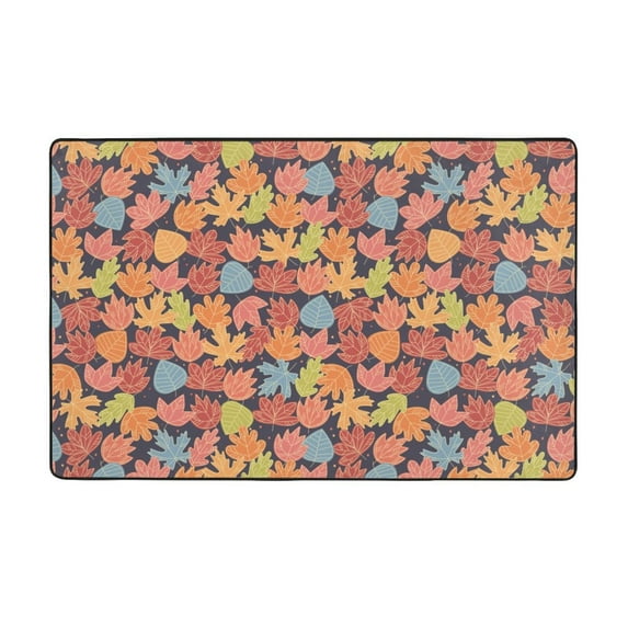 Multicolor maple leaves Shaggy Area Rug, Rugs for Living Room Bedroom Non Slip Door Mat Indoor Carpet Machine Washable Nursery Home Decor Floor Mats for Entryway 60x39in-#