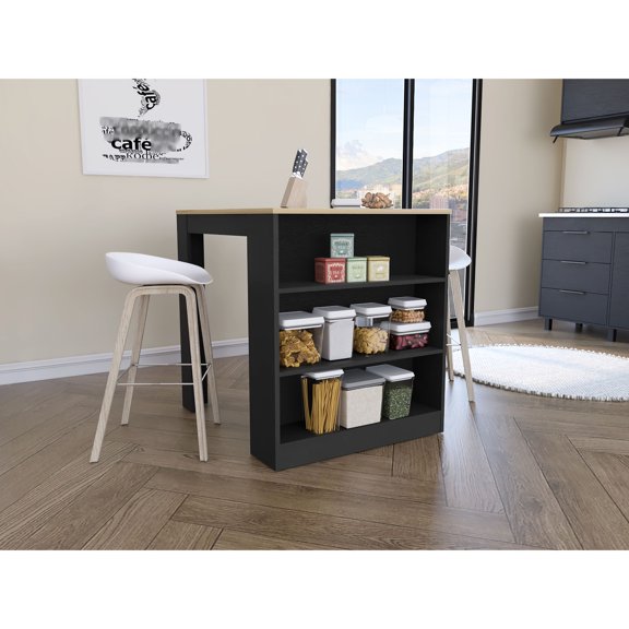 Multicolor particle board construction | Used for dining and display storage | Experience a practical counter dining table