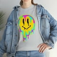 thumbnail image 1 of Multicolor smiley face emoji t shirt emoji graphic Unisex Heavy Cotton Tee, 1 of 8