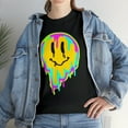 thumbnail image 1 of Multicolor smiley face emoji t shirt emoji graphic Unisex Heavy Cotton Tee, 1 of 8