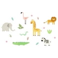 thumbnail image 1 of Multicolored 19" x 30" Cartoon Style Animals Kids Art Removable Home Wall Decoration Colorful Wild Animals Design Kids Bedroom Living Room Colorful Wall Decal Sticker, 1 of 1