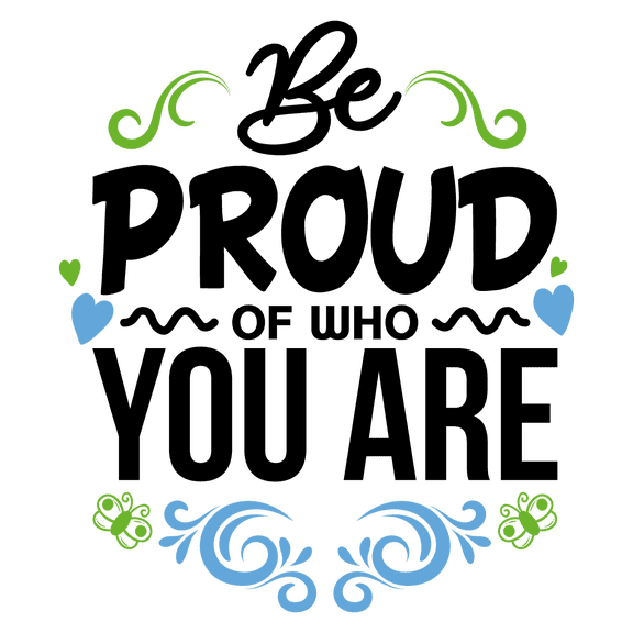 Multicolored 20" x 23" Vinyl Lettering Art Home Living Room Wall Decoration Sticker Design Kids Bedroom School Doors Inspirational Quotes Sticker Decal - Be Proud Of Who You Are