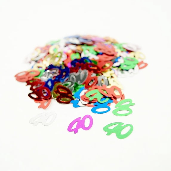 Multicolored "40" Confetti