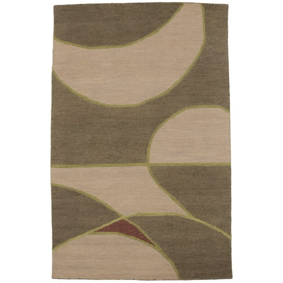 Multicolored Abstract 5X8 Hand-Tufted Modern Rug