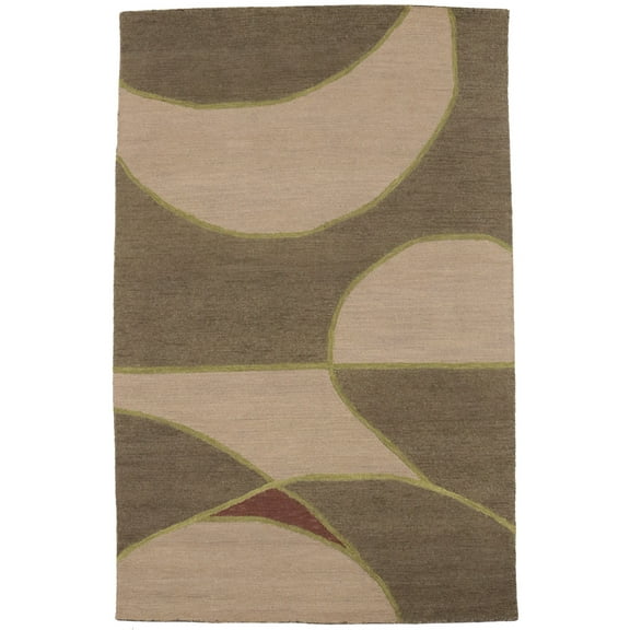 Multicolored Abstract 5X8 Hand-Tufted Modern Rug