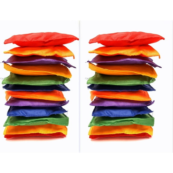 Multicolored Bean Bags, Strong Nylon Bean Bags, 5" Inch (Multicolored, 24 Pack)