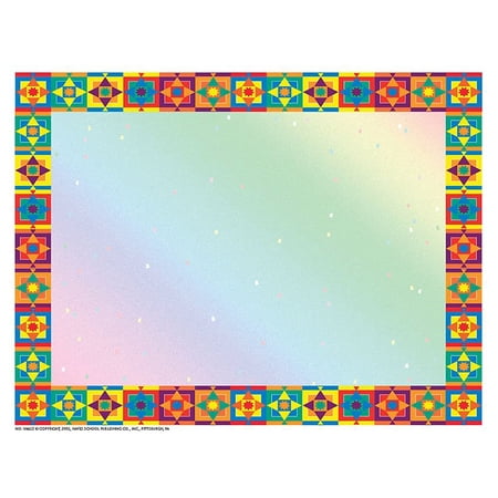 Multicolored Border Certificate, 8-1/2" x 11", 50/pkg