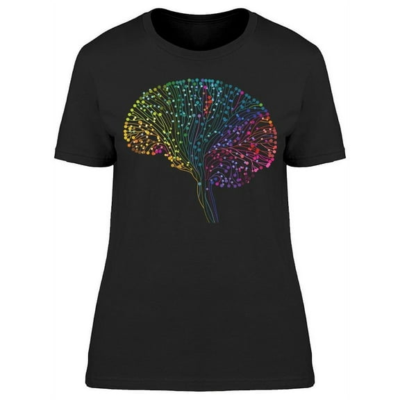 Multicolored Brain Connections T-Shirt Women -Image by Shutterstock, Female x-Large