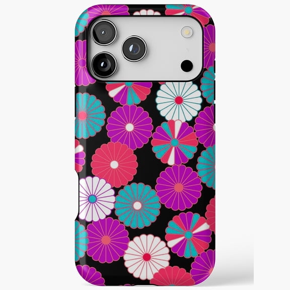 Multicolored Cherry Blossoms Floral iPhone Case 17 11 12 13 14 15 16 Pro Max up to size 5XL
