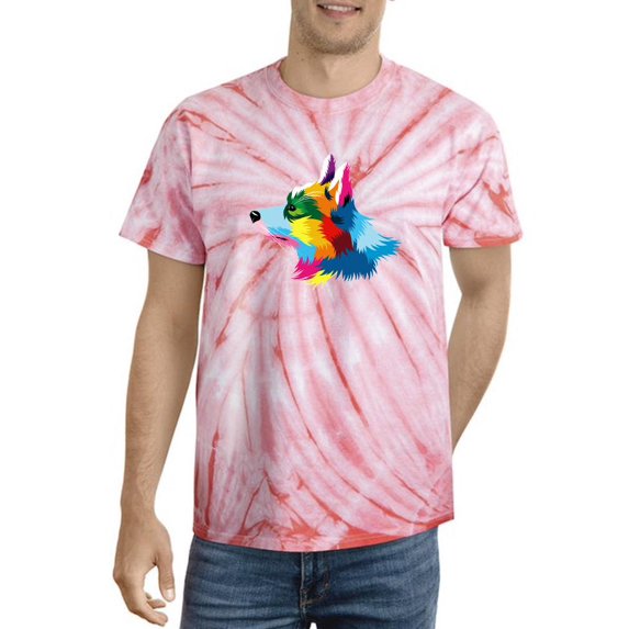 Multicolored Corgi Portrait Tie Dye Cyclone Men -Image by Shutterstock, Male Medium