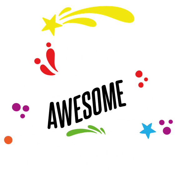 Multicolored Creative Lettering Art Bedroom & Cubicle Doors Decoration 25" x 25" White Ink Motivational Quotes Design Removable Home Living Room Wall Decal - Be Awesome Today