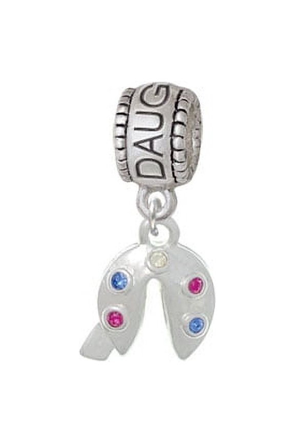 Multicolored Crystal Fortune Cookie - Daughter Charm Bead