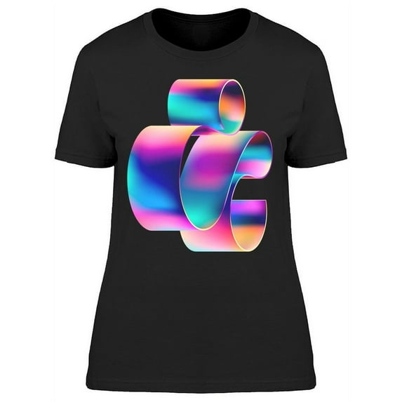 Multicolored Curved Line T-Shirt Women -Image by Shutterstock, Female Medium