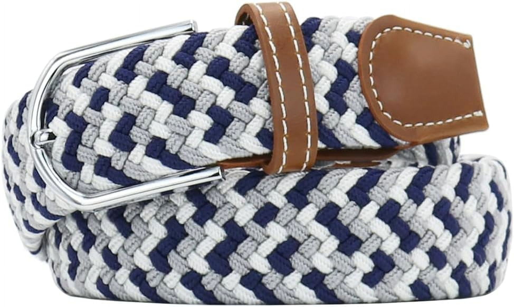 8524 Unisex Braided Stretch Belts, Multicolored Elastic Woven Golf Jean Braided Stretch Belt - Greg Norman Collection main image 4