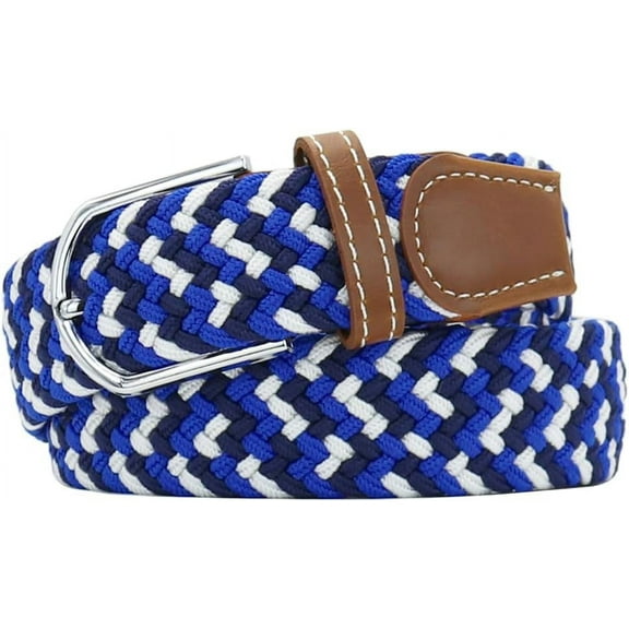Multicolored Elastic Woven Golf Belts Casual Braided Stretch Belt for Men and Women