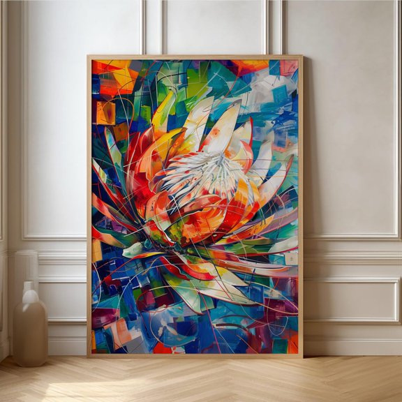 Multicolored Floral Abstract Bold Contemporary Art Wall Decor