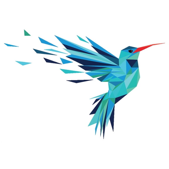 Multicolored Flying Hummingbird Decoration Rainforest Tree Animal Design Vinyl Adhesive Kids Bedroom Wall Decal - 18" x 28" Home Living Room Art Small Bird Animal DÃ©cor Removable Wall Sticker